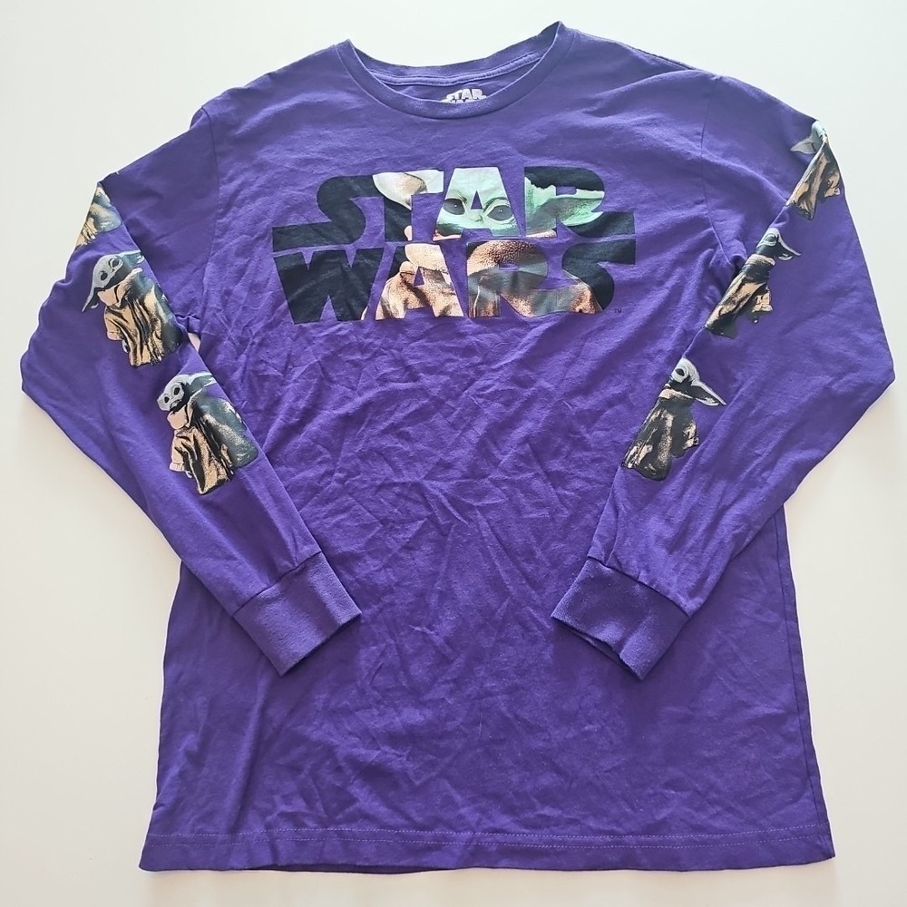 Star Wars The‎ Mandalorian Long Sleeve Shirt Size L Baby Yoda Grogu Mad Engine